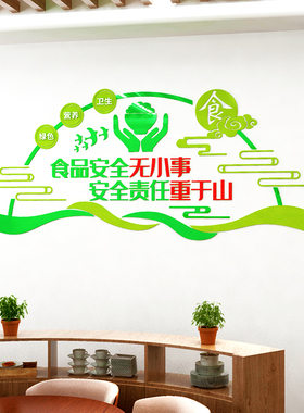 食品安全墙贴学校食堂公司餐厅墙面装饰亚克力贴画文明用餐文化墙