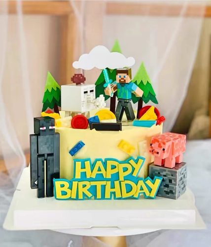 我的世界蛋糕装饰摆件minecraft生日布置配件主题甜品台积木插件 - 图0