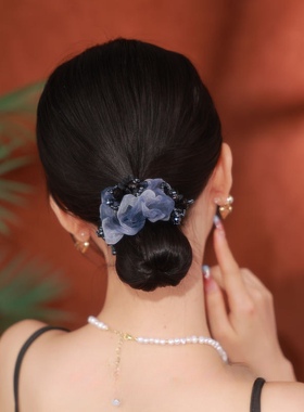 新款云纺大肠发圈女轻奢高级