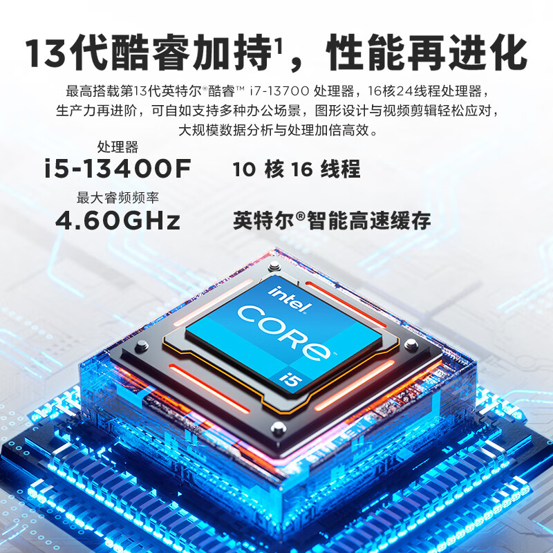 联想台式机电脑主机办公商用全套整机扬天T4900K 13代i5/i7 设计 - 图0