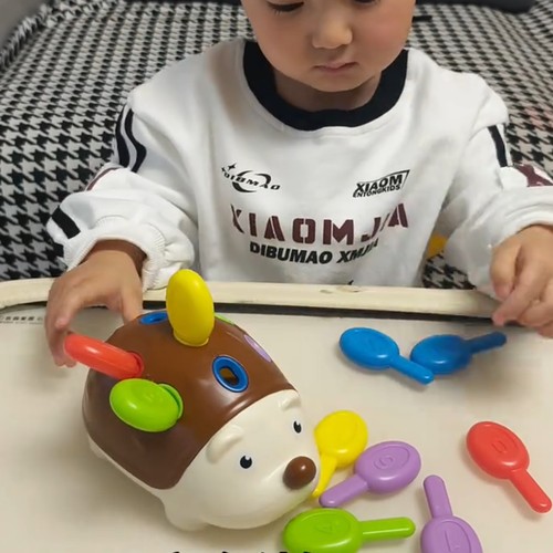 早教提高专注力益智玩具送礼小朋友生日礼物儿童节插插乐河豚拼插 - 图0