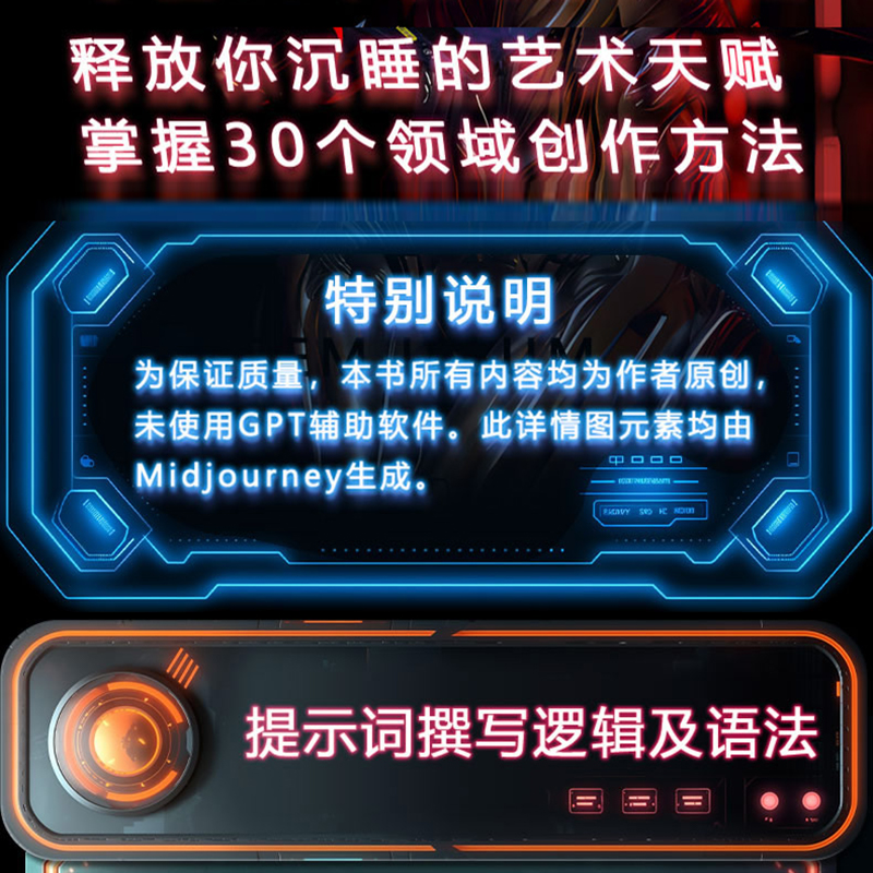 Midjourney 人工智能AI绘画教程从娱乐到商用 prompt描述语 stable difussion玩赚AI绘画软件 AIGC插画设计视频制作视觉应用技巧书 - 图0