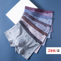 2 dress) Yin dew Mens middle waist cotton flat angle pants print Real 43624 comfortable and breathable trendy personality Four-corner pants