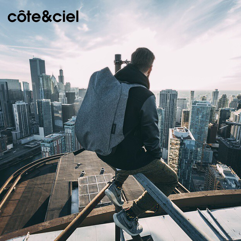 法國cote&ciel蘋果筆記本聯想華碩電腦包15.6寸17寸雙肩揹包男女