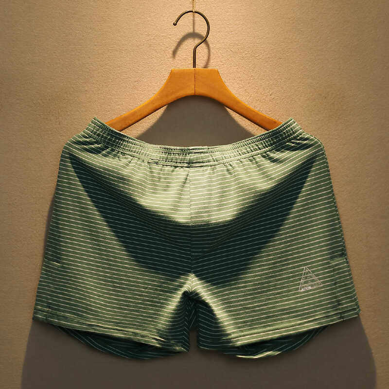 男士阿罗裤纯棉条纹内裤平角裤夏季薄款宽松居家短裤睡裤运动裤衩,淘宝优惠券,粉丝福利购,淘宝优惠卷