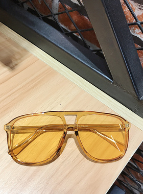 女红同款大框个性黄色太阳眼镜