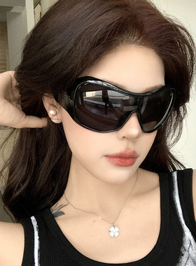 欧美超大框黑色墨镜户外运动防风
