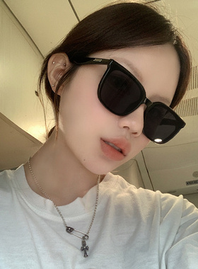 新款欧美复古方形黑色gm墨镜男女