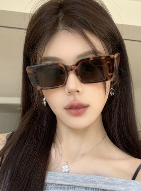 欧美方形豹纹高级感女款太阳眼镜