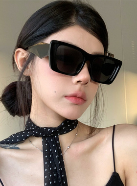 复古猫眼大框墨镜显脸小防紫外线
