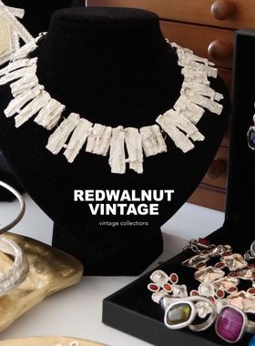 红核桃古董中古首饰镀银银孤品