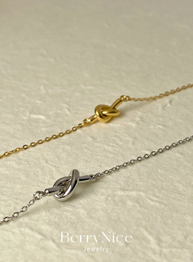 欧美打结项链创意个性扭曲时尚百搭锁骨链女ins极简冷淡风链子