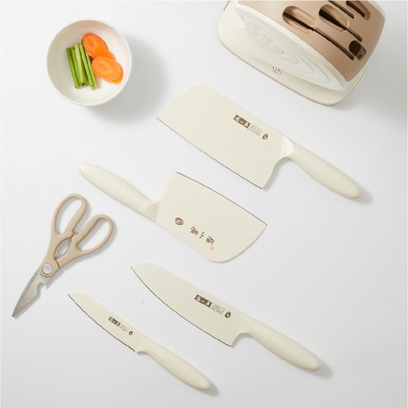张小泉大师印点赞系列菜刀套装抗菌六件套厨房智能消毒刀座除菌 - 图1