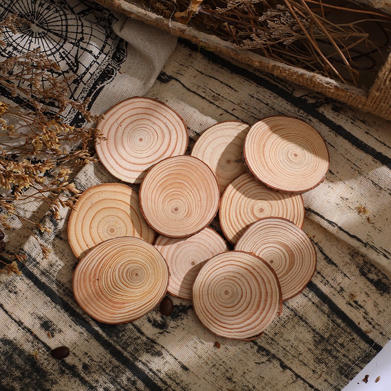 15cm圆木片幼儿园装饰手工diy材料创意手绘圆木片背景墙装饰道具 - 图0