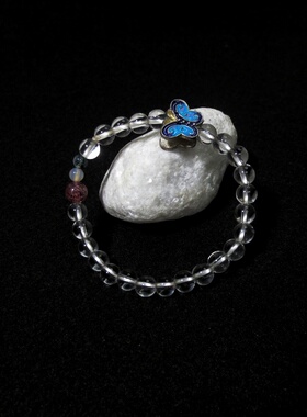 天然白水晶单圈手链女款创意定制