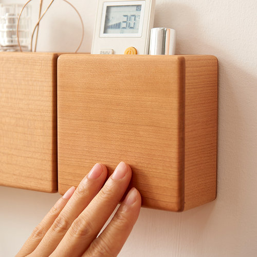 实木遥控器收纳盒客厅电视空调风扇手机充电置物挂架壁挂式免打孔 - 图1