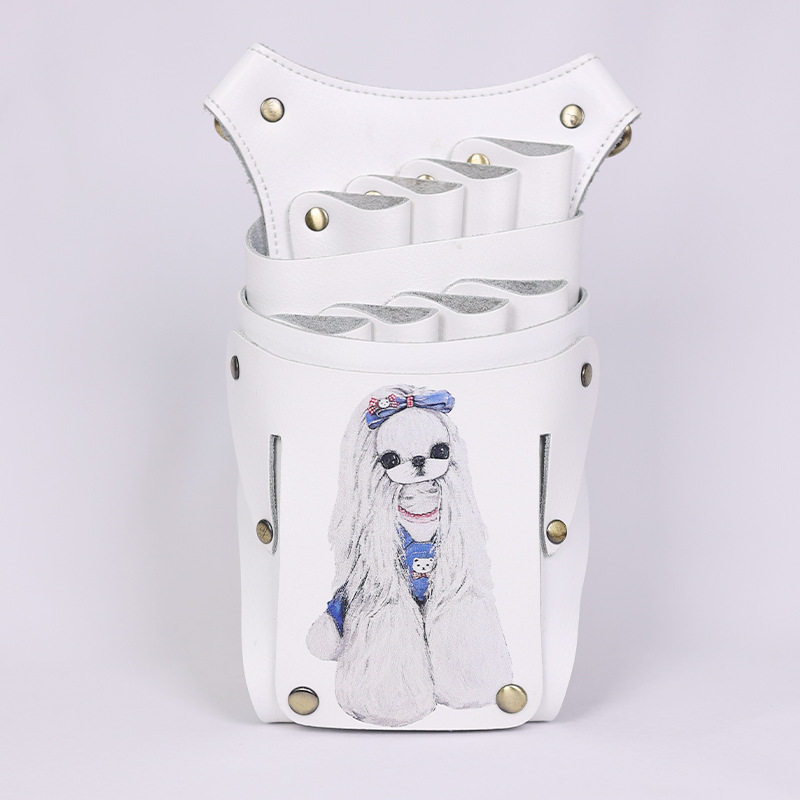 软牛皮剪刀包萌宠图案宠物美容师8位剪刀包腰跨包卡通印花真皮包,淘宝优惠券,粉丝福利购,淘宝优惠卷