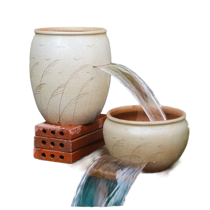 鱼缸流水罐养鱼循环过滤生态缸造景瀑布流水陶瓷罐古法养鱼无孔,淘宝优惠券,粉丝福利购,淘宝优惠卷