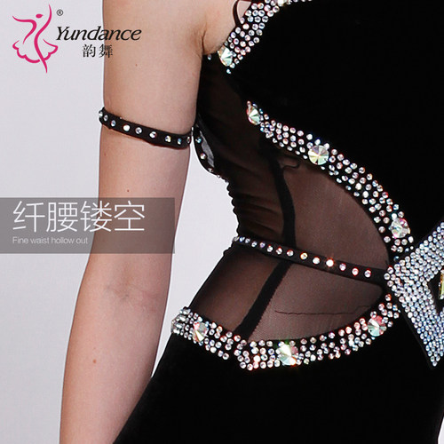 韵舞 新款拉丁表演比赛舞裙演出服装成人国标交谊舞蹈衣桑巴定做 - 图2