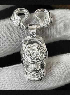 高山隆潮925纯银貔貅吊坠手工