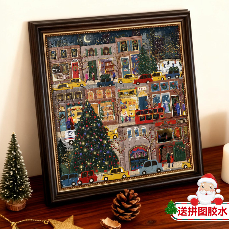 galison冬灯圣诞节日拼图相框50.8*50.8方形装裱画框diy繁花盛开,淘宝优惠券,粉丝福利购,淘宝优惠卷