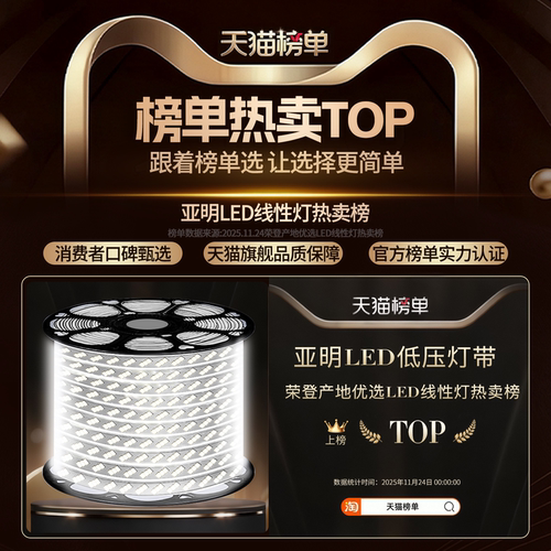 亚明低压灯带led灯条家用超亮外墙商用24V室外户外防水36V线灯带 - 图0