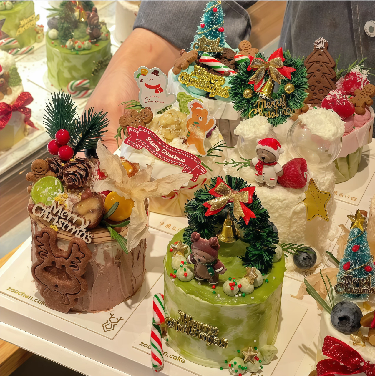 2025网红圣诞帽小熊蜡烛圣诞插旗圣诞节草圈圣诞树蛋糕装饰插件 - 图0