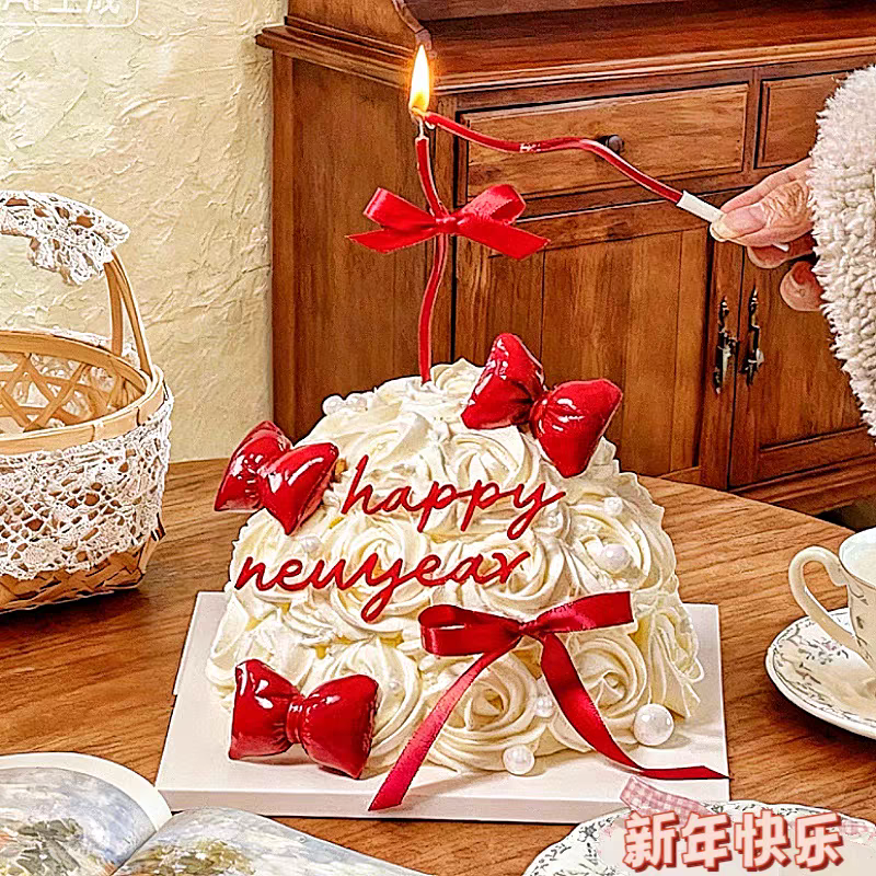 2026新年跨年马年皮质立体蝴蝶结丝带装扮插件蛋糕装饰亚克力摆件,淘宝优惠券,粉丝福利购,淘宝优惠卷