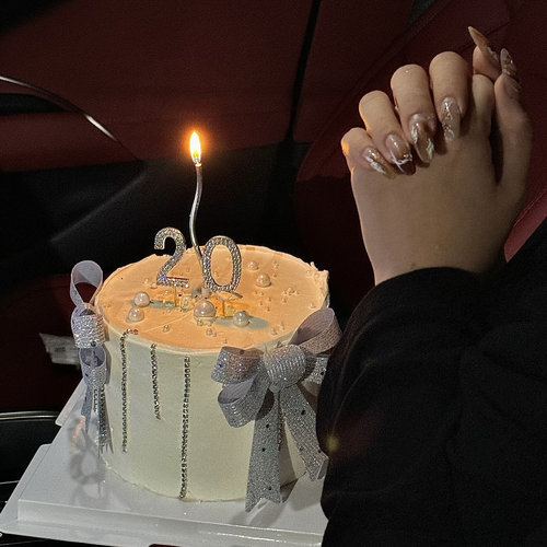 抱抱酱蝴蝶结钻石条生日派对蛋糕装饰配件合金带钻数字甜品插件 - 图1