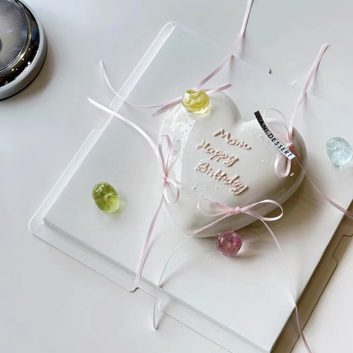 包邮网红ins风慕斯蛋糕硅胶模具樱桃丝带透明水晶糖珍珠梦幻贝壳 - 图3