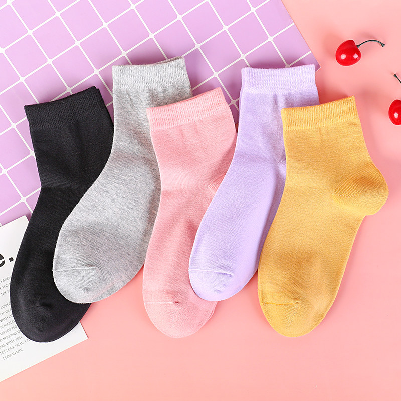 浪莎纯棉黑色防臭春秋款长筒中筒袜 茹雅服饰短袜/打底袜/丝袜/美腿袜