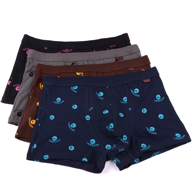 浪莎抗菌男士纯棉平角裤运动土短裤 茹雅服饰内裤