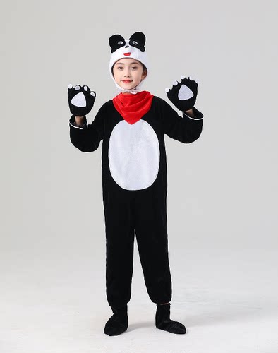 六一儿童卡通动物演出服熊猫舞蹈服幼儿男女童大熊猫话剧表演服 - 图0