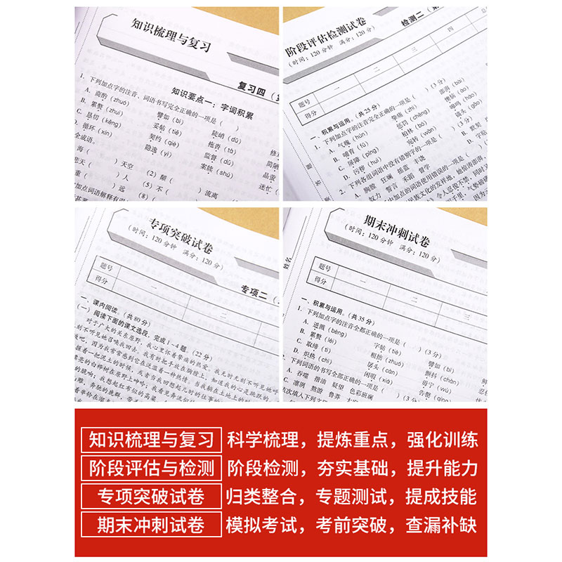 开心教育 2024新版初中期末复习冲刺试卷七年级八年级上册下册人教版RJ语文数学英语生物地理物理政治历史模拟考练习题册专项训练-图1