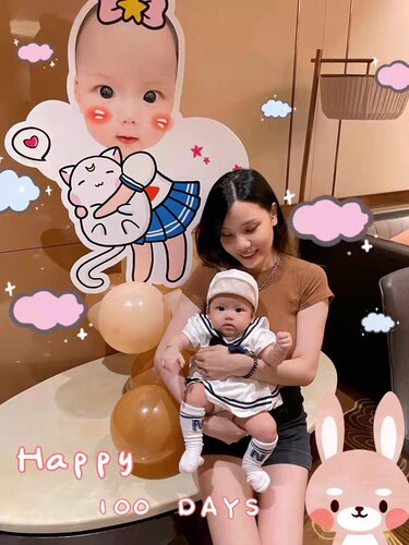 大头娃娃kt板头像人形迎宾立牌宝宝周岁生日装饰场景布置气球桌摆 - 图0