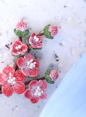 诗阳微花生如夏花系列之楼影西子微钩梅花胸针材料包古风 diy发饰