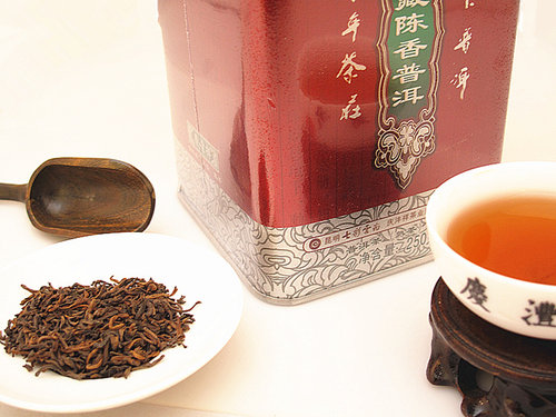 七彩云南庆丰祥普洱茶熟茶珍藏陈香普洱5年散装 芽尖茶250g专柜 - 图1