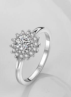 仿真钻石戒指群镶花瓣形1克拉
