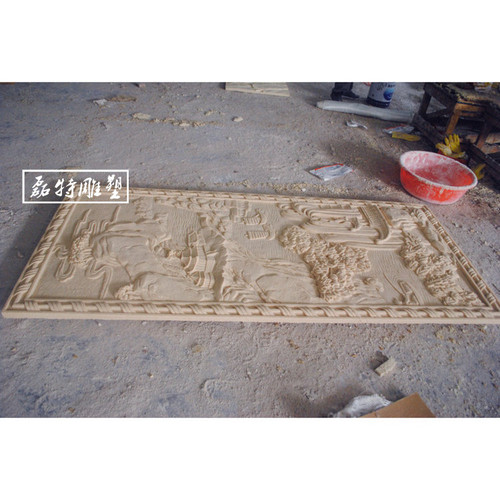 砂岩浮雕壁画背景墙 别墅小区公园外墙中式沙岩玄关装饰 山水画 - 图1