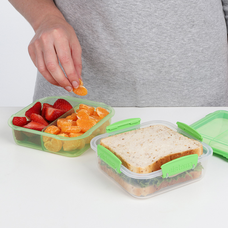 sistema新西兰原装进口午餐盒保鲜便当轻食野餐水果盒大容量套组 - 图2