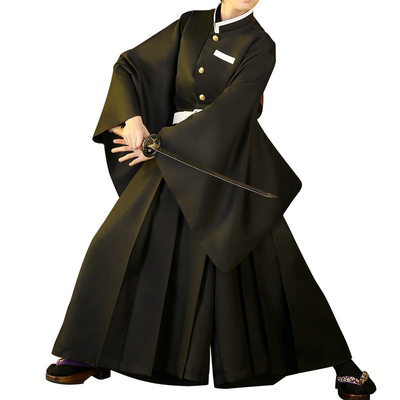 三分妄想鬼灭之刃cos服时透无一郎鬼杀队和风制服cospaly服装男 虎窝淘