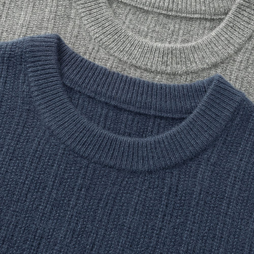 【100%山羊绒】冬季加厚7针打花工艺羊绒衫全身针法针织打底衫男 - 图1