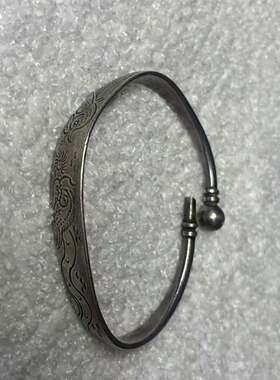 民国老银手镯银质  民国足银老手镯 银质手镯 保真包老