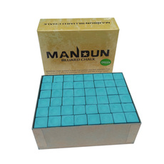 Мел для кия mandun曼盾油性巧粉台球杆巧克粉枪头擦粉黑8斯诺克绿色干性144颗