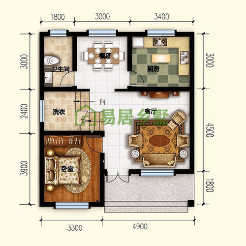 2202乡村别墅设计图纸两层小开间新农村自建房经济型简单小洋楼 - 图1