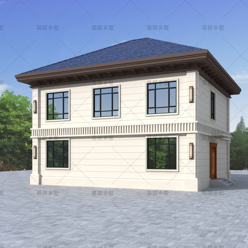 218网红新农村自建房别墅设计图纸两层乡村小洋楼房施工图效果图_虎窝淘