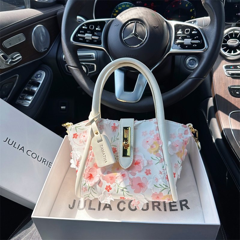 JULIA COURIER女包花朵菜篮子包包女2025新款潮单肩斜挎包水桶包 - 图3