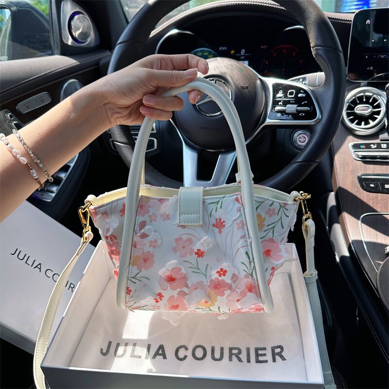 JULIA COURIER女包花朵菜篮子包包女2025新款潮单肩斜挎包水桶包 - 图2