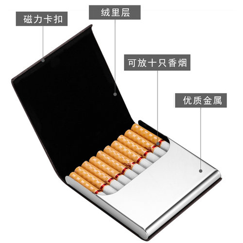 丹麦Vanlemn创意个性烟盒10支装超薄高档随身便携细支20支装真皮 - 图3