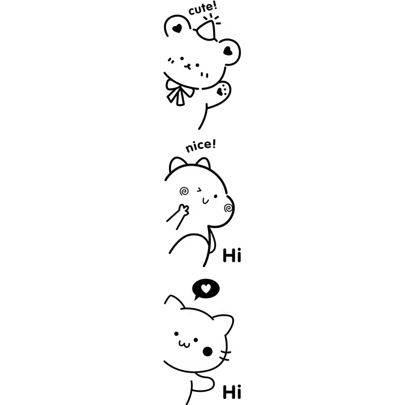 可爱ins风 小动物防撞贴纸厨房卫生间玻璃门贴画推拉门装饰静电贴